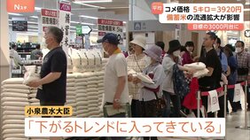 4か月ぶりに3000円台　スーパーでのコメ平均価格5キロ3920円　4週連続の値下がり　備蓄米の流通が進んだことが要因|TBS NEWS DIG