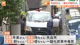 全員の死因判明　37歳母と次女は失血死、長女と長男はCO中毒か　東京・品川区の母子4人死亡|TBS NEWS DIG