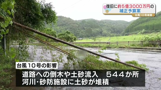 「台風10号」被害復旧に追加の補正予算案、合計約54億円へ　熊本県内544箇所で倒木や土砂流入|TBS NEWS DIG