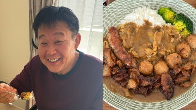 【 花田虎上 】　朝食に「焼き鳥カレー」堪能　「こんなカレー見たことないよ」「美味しかったです」「焼き鳥の皮　12本は買い過ぎでした」|TBS NEWS DIG