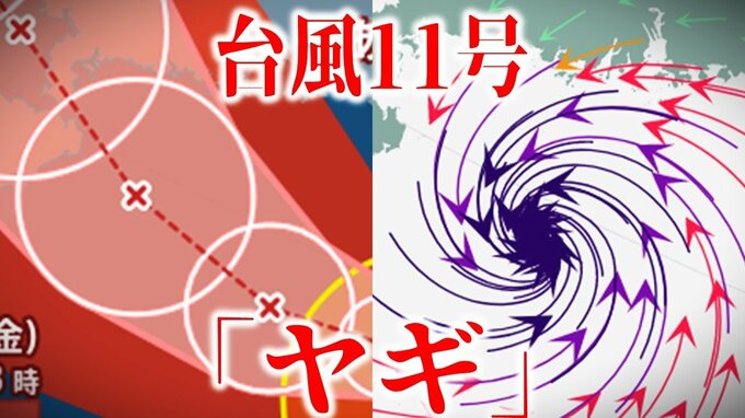 【台風11号情報】「ヤギ」6日に最大瞬間風速70m/sの「非常に強い勢力」まで発達か　8日にベトナム上陸の予報　今後の進路・勢力・天気は？【最新進路予想図・日本周辺の雨と風のシミュレーション（3日午後6時半更新）】|TBS NEWS DIG