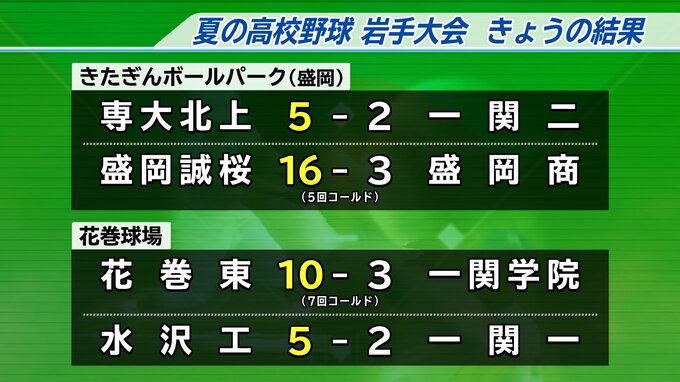 夏の高校野球岩手大会はベスト８が出そろう　19日の結果と20日の予定|TBS NEWS DIG
