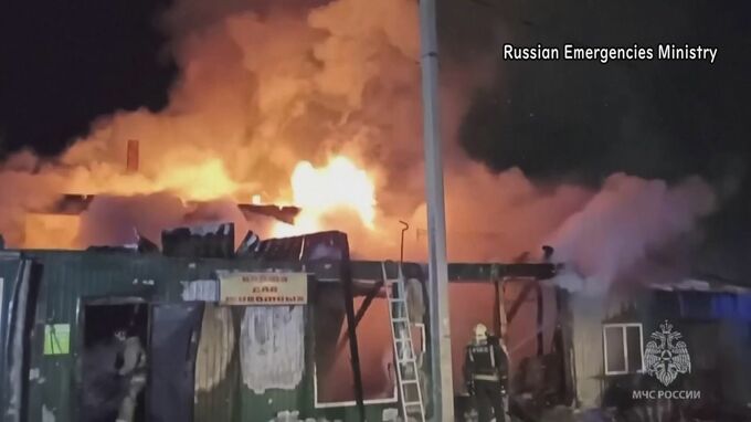 ロシア・シベリアの高齢者施設で火災22人死亡