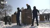 雪灯籠作りに欠かせない「トーフ」作り 3年ぶりの通常開催へ上杉雪灯篭まつり会場で準備進む | 山形のニュース│TUYテレビユー山形