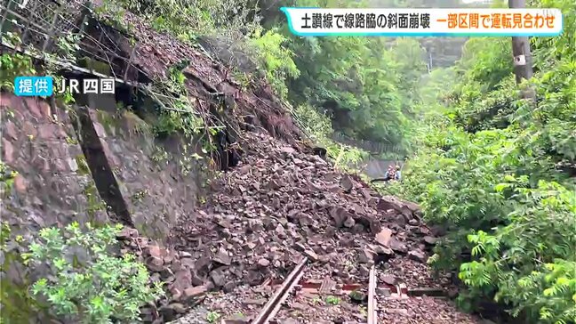 土讃線で線路脇の斜面崩壊 一部区間で終日運転見合わせ 一部の特急列車でバス代行輸送|TBS NEWS DIG