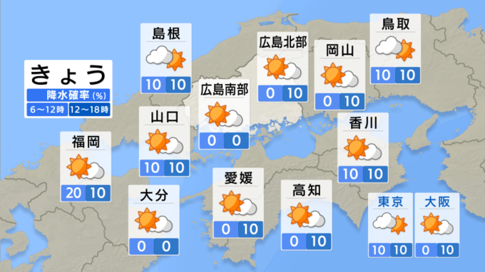 【きょう10/10(木)広島天気】秋晴れ続く　洗濯物の外干しに最適　|　RCC NEWS | 広島ニュース | RCC中国放送