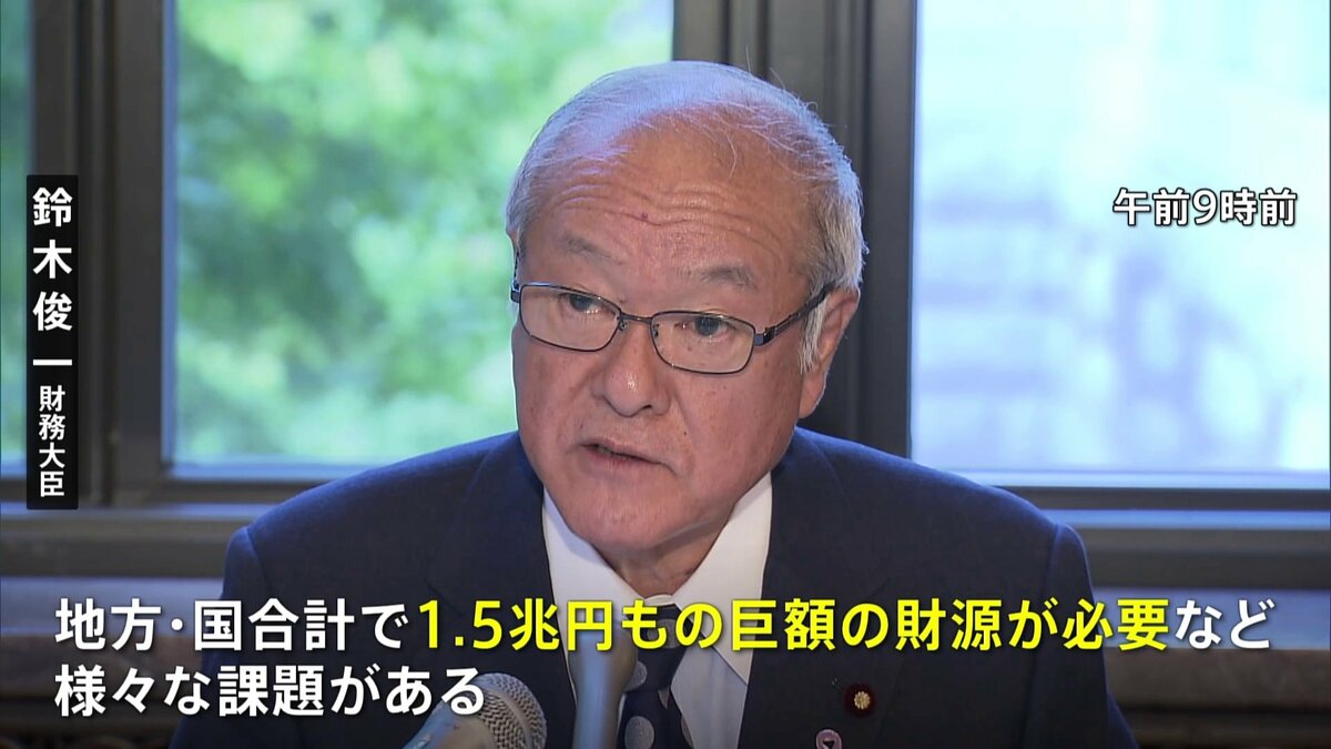 トリガー条項凍結解除なら「巨額の財源必要になる」と鈴木財務大臣 国