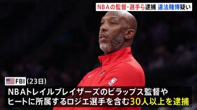 米プロバスケNBAの選手・監督ら30人以上を逮捕 違法賭博に関与か 「けがを装って途中退場」など|TBS NEWS DIG
