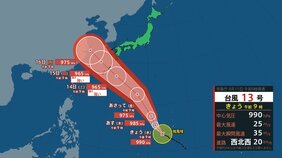 【台風最新情報】台風13号は強い勢力で『14日~15日ごろ』沖縄・奄美付近へ直撃か 今後台風はどんなコースを通るの?【進路の最新予想】|TBS NEWS DIG