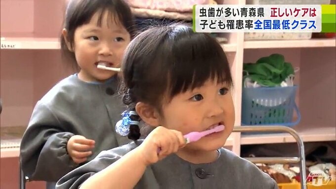 「小さい時から磨く習慣を」子どもの虫歯罹患率・全国最低クラスの“青森県”　虫歯予防で最も大切な毎日の歯磨き　|　青森のニュース│ATV NEWS│青森テレビ