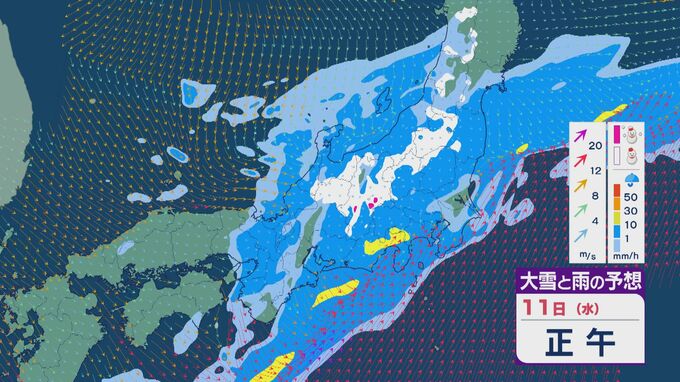 近畿から関東では建国記念の日の11日(水)に雨が降る見込み 週明けは冬型緩むも低気圧が通過し西から雨や雪の降る天気に 積雪の多い地域はなだれなどに注意を 雨・雪と風シミュレーション|TBS NEWS DIG