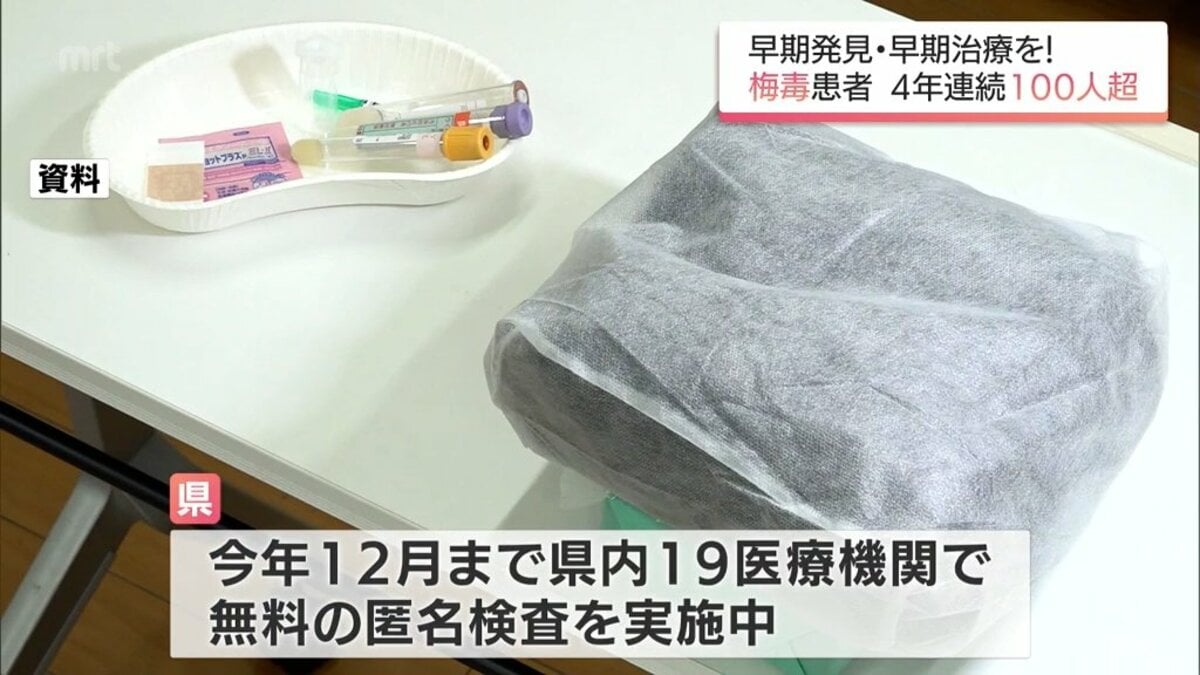 宮崎県内の「梅毒」感染者数 4年連続で100人を超える 県は早期発見