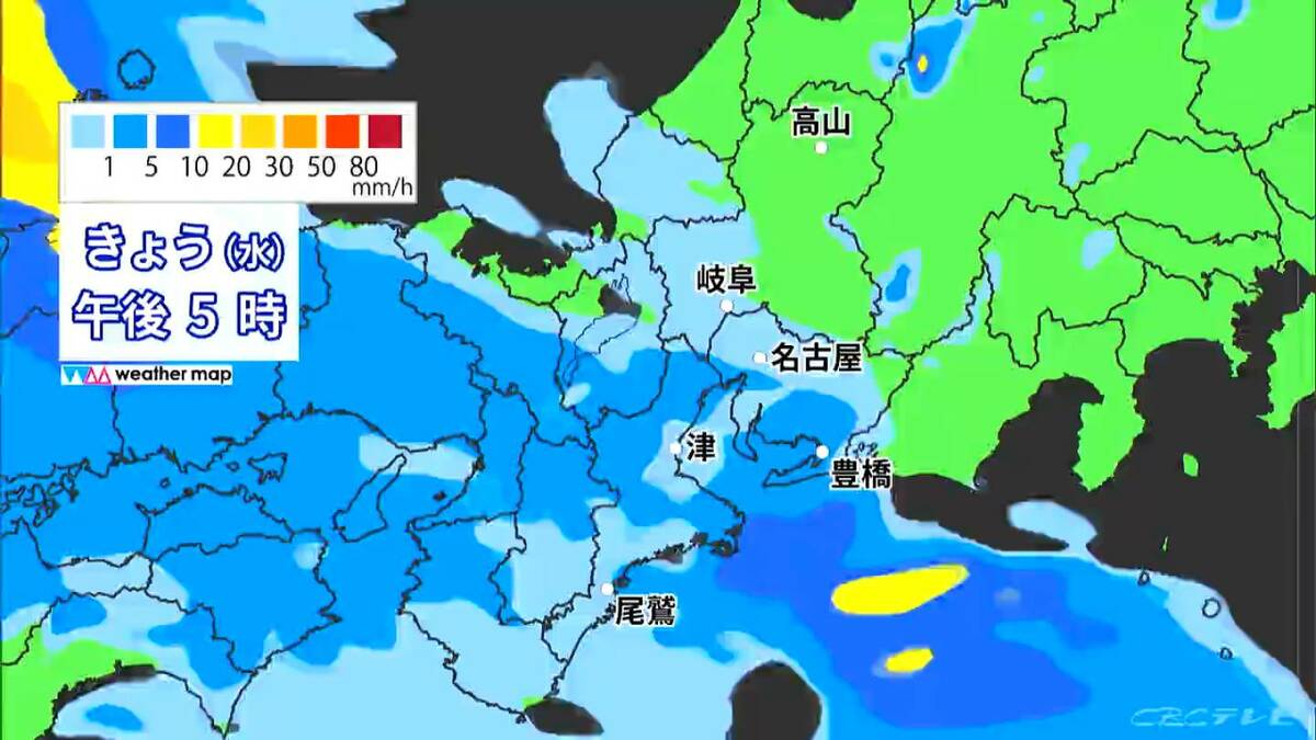 東海地方は夕方前後～あすの昼前まで広く雨  いつどこで降る？最新の雨シミュレーション 愛知･名古屋･岐阜･三重の天気予報（7/1 昼）