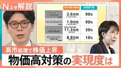 高市総理の物価高対策 家計の負担はいくら減る？「ガソリン減税」「年収の壁」「消費税減税」…政策の実現度は何％？【Nスタ解説】| TBS CROSS DIG with Bloomberg