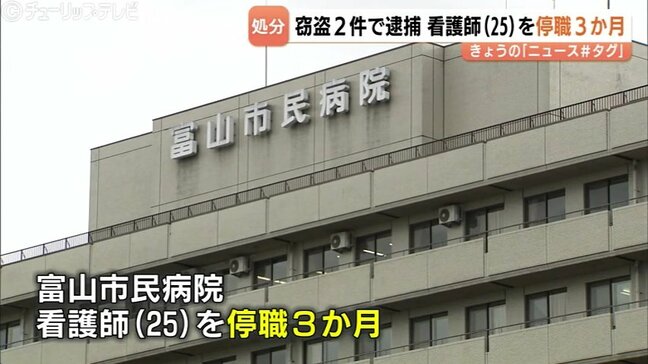 25歳女性看護師、停職3か月の懲戒処分【富山市民病院】休職中に万引きや自転車窃盗で逮捕、不起訴処分|TBS NEWS DIG