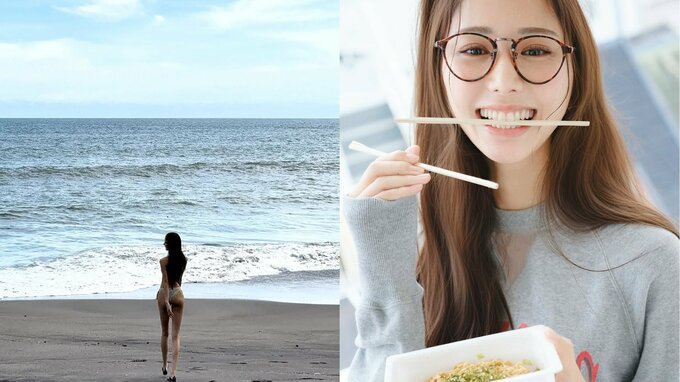 【 斎藤恭代 】ビーチに水着でバックショット＆焼きそばスマイル「夏始まるらしい」　フォロワー反響「こういうのがイイ」「夏女だね」|TBS NEWS DIG