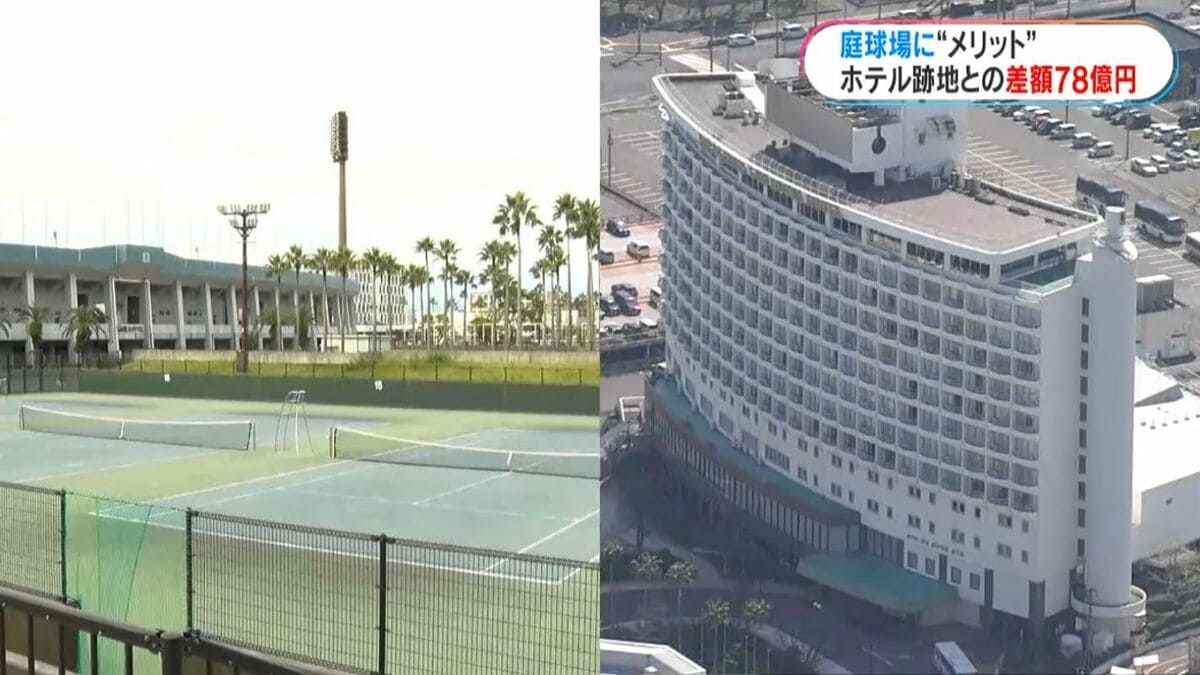 サッカースタジアム調査結果　「庭球場」整備費は215億円「ホテル跡地」はプラス78億円　2つの候補地を比較