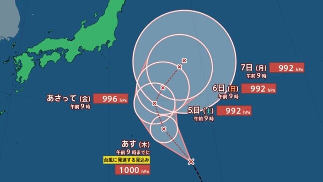 あす（3日）にも “台風3号” の見込み　週末にかけ日本の東に向かう予想【雨と風のシミュレーション】大雨や土砂災害、猛暑にも厳重な警戒|TBS NEWS DIG