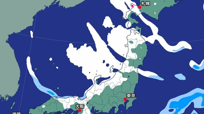 【大雪情報】札幌は積雪1m超のドカ雪に…1月の1m超えは21年ぶり　全国の雪はいつまで？26日朝までに東北・北陸70㎝、関東甲信50㎝、東海・近畿40㎝、中国30㎝降雪予想《気象庁の最新シミュレーション》|TBS NEWS DIG
