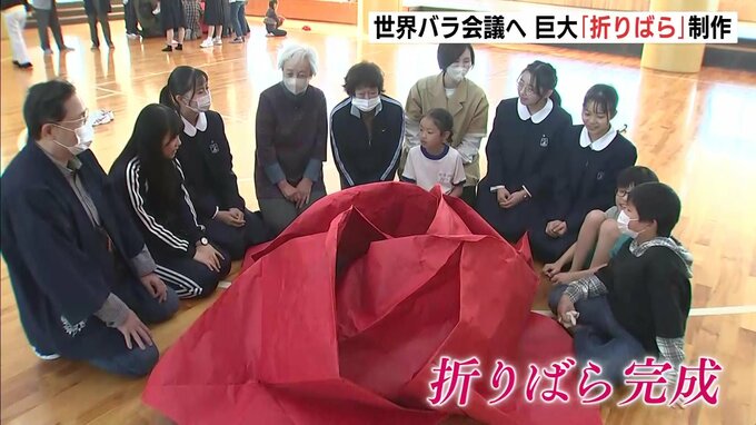 巨大な「折りばら」制作　世界バラ会議へ機運醸成　広島県福山市　|　RCC NEWS | 広島ニュース | RCC中国放送