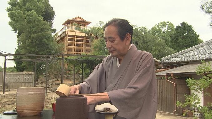 「お茶を飲むというのはトゥギャザー感が出る」由志園に地上12メートル「天空茶室」　大柴宗徹ことルー大柴さんが記念茶会開く　島姉県松江市|TBS NEWS DIG