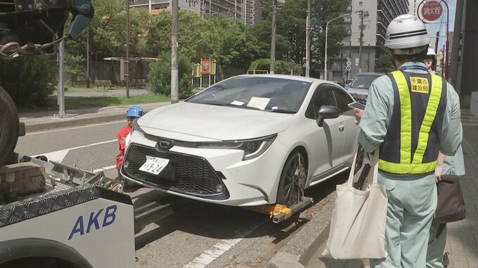 千葉豪雨から6日　千葉市内の幹線道路上の放置車両残り約100台に　きょう中に撤去目指し作業進む|TBS NEWS DIG