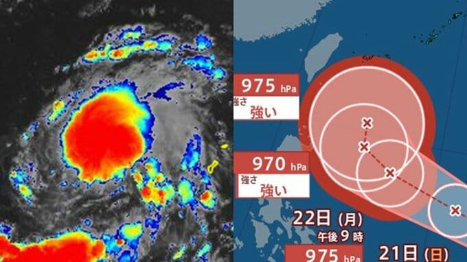 【台風情報】“台風のたまご”＝熱帯低気圧は週末20日（土）に新たな台風にまで発達か　来週22日（月）夜頃までに「強い勢力」になる可能性も…　日本への影響は？　進路図／雨と風の予想シミュレーションあり|TBS NEWS DIG