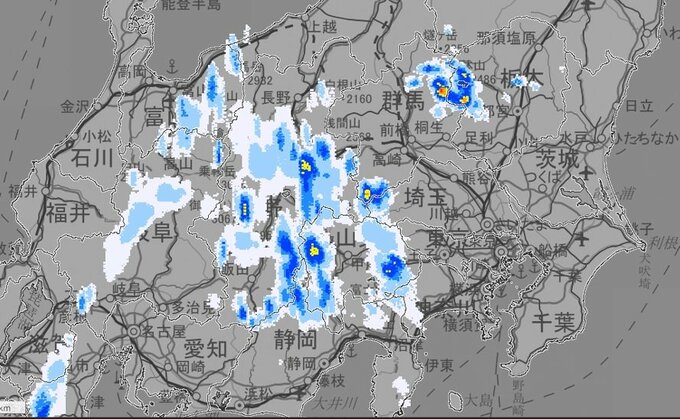 【関東甲信】大気の非常に不安定な状態が３日夜遅くまで続く見込み　雷を伴った非常に激しい雨の降る所も…３日に予想される１時間降水量は多い所で関東北部・南部40ミリ　甲信50ミリ【雨と風のシミュレーション】　|　富山のニュース｜天気・防災｜チューリップテレビ