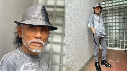 片岡鶴太郎 】 70代のオシャレすぎる「グレーコーデ」を披露 こだわり