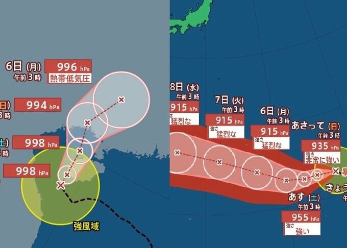【ダブル台風情報】「台風10号(メイサーク)」発生…日本への影響は？　「台風9号(バービー)」は“猛烈な勢力”、最大瞬間風速75m/s予想　最新進路予想・雨風シミュレーション【気象庁7月3日7時05分発表】|TBS NEWS DIG