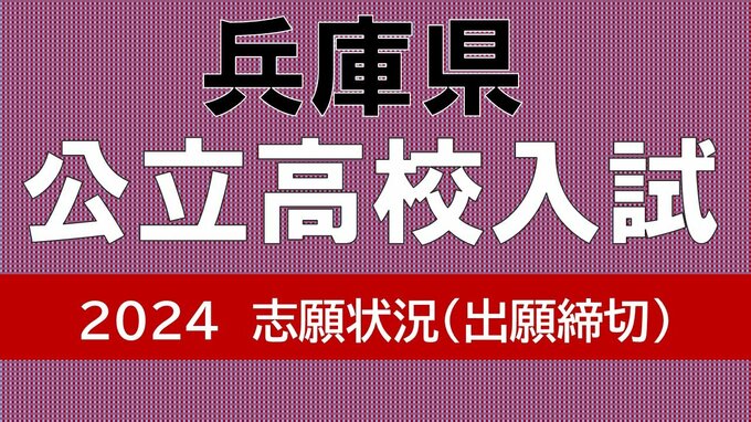 【出願締切】兵庫県公立高校入試2024　志願倍率は神戸1.17倍　芦屋1.56倍　兵庫1.49倍　加古川東1.24倍（令和6年度高校受験、全日制全校掲載）|TBS NEWS DIG