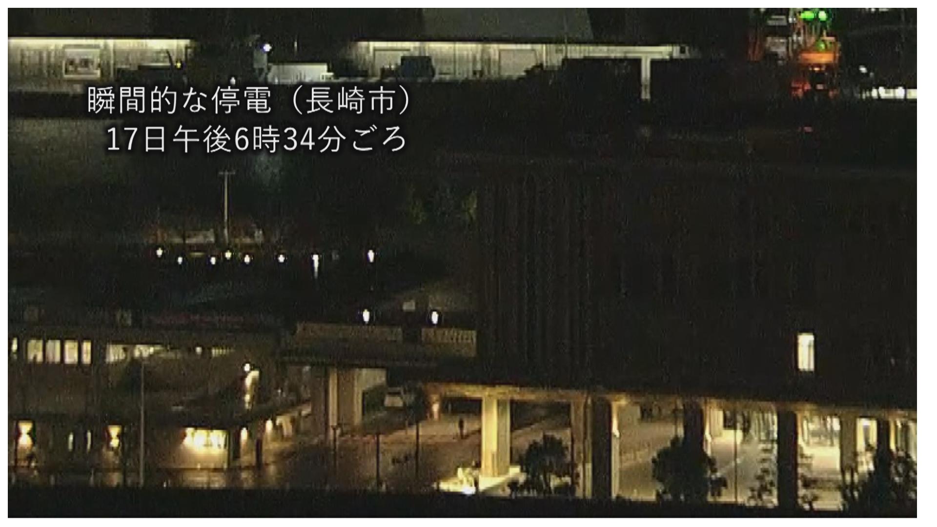 送電線への落雷で最大26万5000戸が停電 長崎県内の広い範囲 概ね5分で