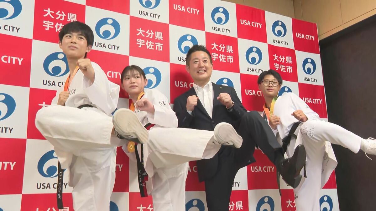 テコンドー全国大会で中高生が躍進、兄妹で全国制覇　市長へ喜びの報告　大分