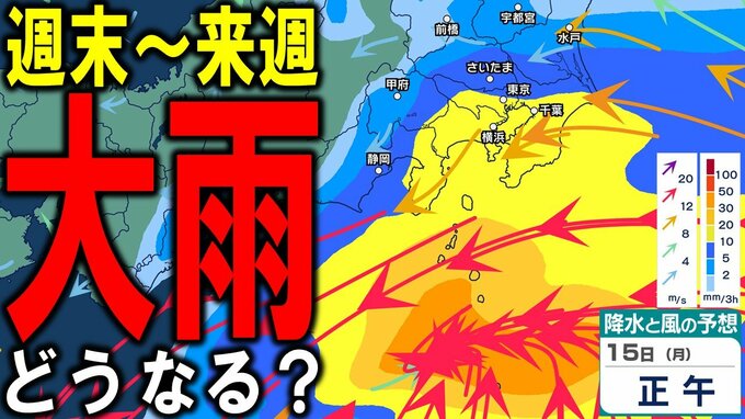 【大雨情報】「警報級の大雨」の恐れも…　梅雨前線と低気圧のダブルパンチ　東日本～西日本の太平洋側と沖縄・奄美で週末14日～週明け15日にかけ大雨の所あるか　雨・風シミュレーションや気象庁情報あり|TBS NEWS DIG