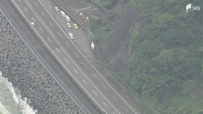 国道1号富士由比バイパス上下線の通行止め解除 のり面コンクリート剥落で約24時間規制（4月29日午後11時5分）|TBS NEWS DIG