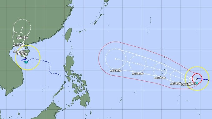 【ダブル台風情報】今どこに？ 台風9号(バービー)　最大瞬間風速80メートル予想　今後は日本に影響の可能性も...台風10号の勢力と進路も詳しく　今後の全国の天気を画像で　気象庁　　|　山形のニュース│TUYテレビユー山形