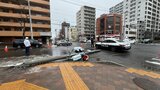 速報 札幌の中心部で乗用車が信号機の支柱に衝突 根元から折れて信号機が故障 交通量の多い中心部 札幌市中央区 | 北海道のニュース|HBC北海道放送