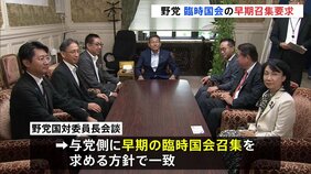 野党、臨時国会の早期召集を要求 自民党総裁選めぐり「これ以上、党内事情で政治空白が続くのは許されない」|TBS NEWS DIG