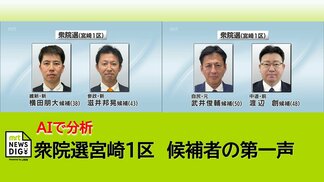 衆院選宮崎1区　「高市政権」など頻出ワードを分析　各候補者の第一声を分析　|　MRTニュース ｜ ＭＲＴ宮崎放送