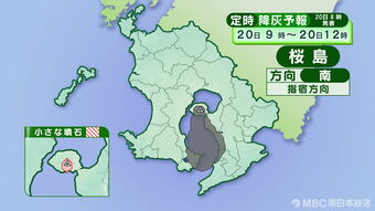 桜島の降灰予報（２０日９時～２１日３時）　|　鹿児島のニュース｜MBC NEWS｜南日本放送