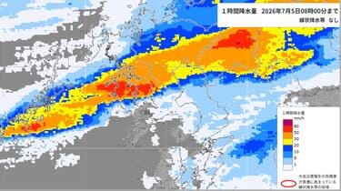 大雨速報】長崎県内で局地的な「非常に激しい雨」 松浦市で7月の観測