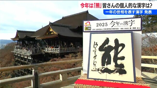 今年の漢字は「熊」に決定 みなさんは何を選んだ? 新潟市で聞きました|TBS NEWS DIG