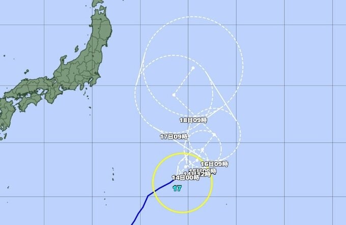 【台風17号（ナンカー）】このあとどこへ？　進路を北西に変え日本接近の恐れも “ジグザグ進路”に注意【雨と風のシミュレーション】 　|　富山のニュース｜天気・防災｜チューリップテレビ
