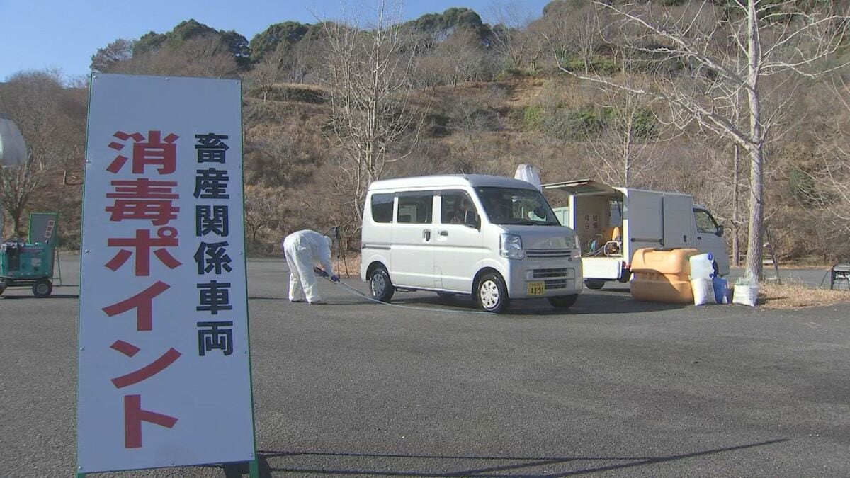 宮崎県で鳥インフル発生、大分県内の国道で24時間の車両消毒続く（OBS