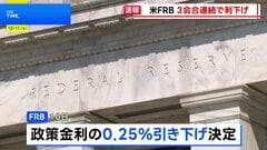 FRB 3会合連続で0.25％の利下げ決定 3人の出席者が反対　パウエル議長は今後の追加利下げ慎重に進める姿勢「経済の動向を見極めるのに良い状態」| TBS CROSS DIG with Bloomberg