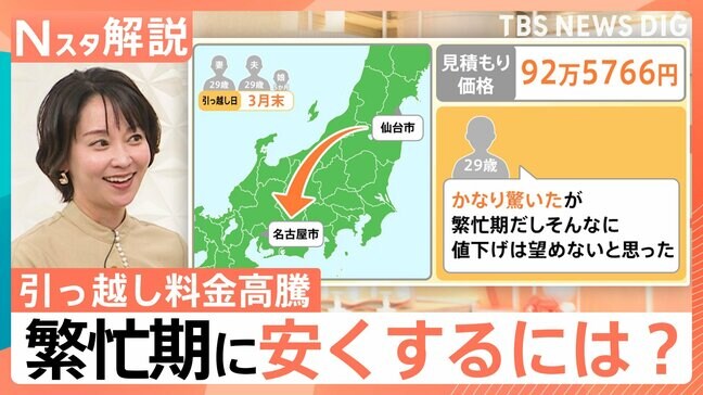 3人家族で92万円の見積もり？引っ越し料金が高騰　繁忙期でも数万円単位で削る“裏ワザ”【Nスタ解説】|TBS NEWS DIG