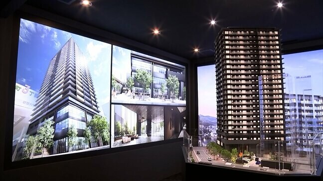 三丁目劇場跡地で進む複合施設の再開発　住宅部分のマンションギャラリーをメディアに公開　「地域を変える大きなきっかけに」【岡山】|TBS NEWS DIG