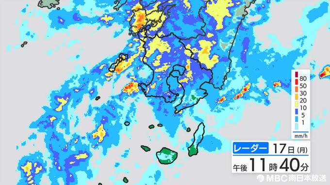 1時間70ミリの非常に激しい雨か…18日午前にかけて線状降水帯発生のおそれ　（17日午後11時）　|　鹿児島のニュース｜MBC NEWS｜南日本放送