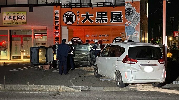 軽乗用車が横転　乗用車と衝突　20代男性けが　|　福島のニュース│TUF