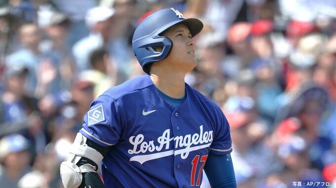 大谷翔平がついに今季1号！開幕7戦、28打席目　元巨人マイコラスから確信歩きの同点3ラン、連続試合出塁は自己最長「38」に|TBS NEWS DIG